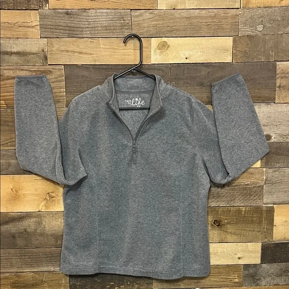 Made for Life Gray Fleece Quarter Zip Up Pullover - Picture 14 of 16